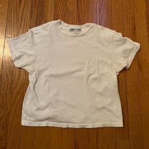 AGOLDE Premium white cotton cropped t shirt